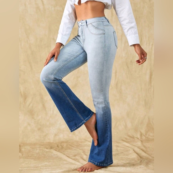 Ombre Flare Leg Jeans - Picture 2 of 8